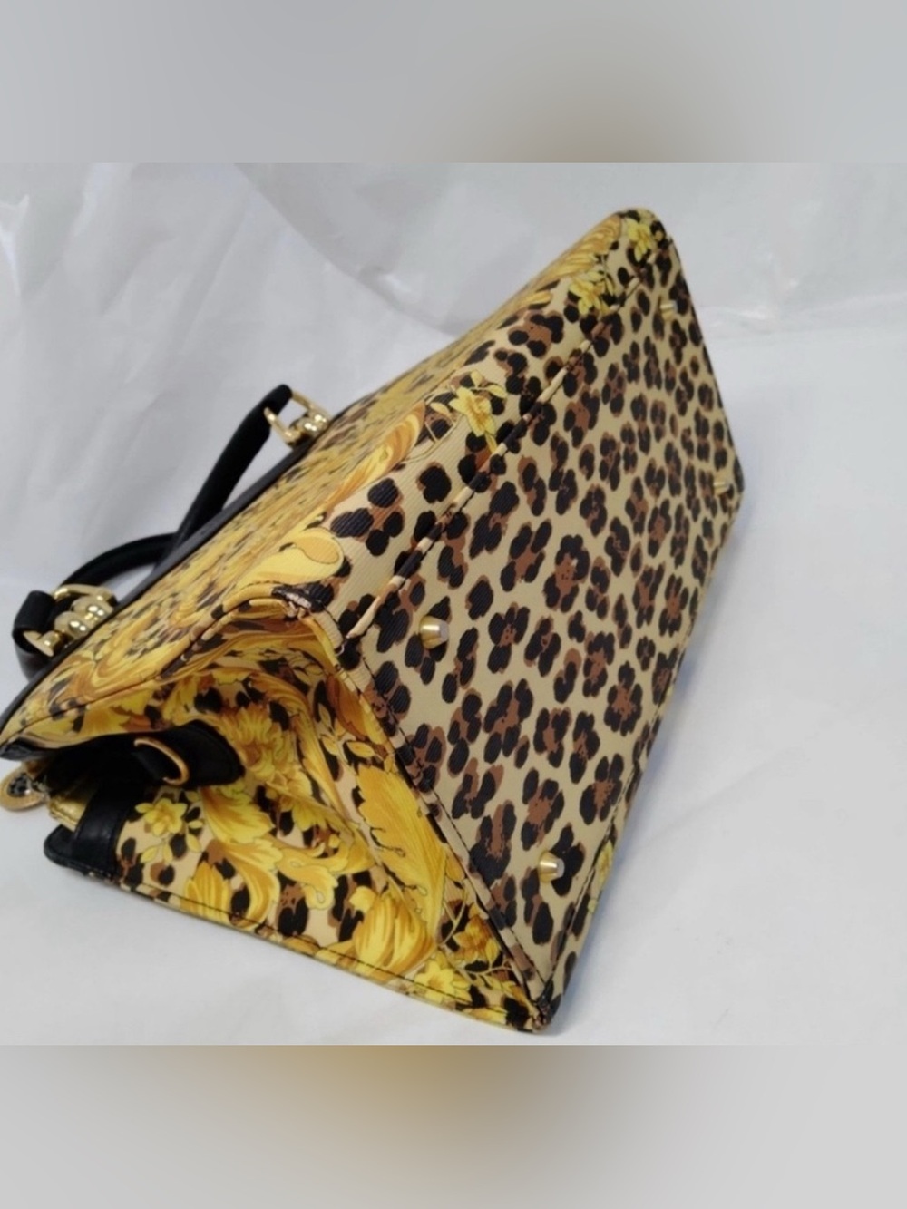 Gianni Versace Y2K Leopard & Baroque print “sunburst” satchel - collectors item - Picture 7 of 16